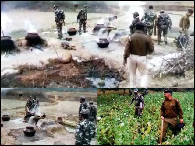 ranchi police action on illegal wine and Poppy cultivation