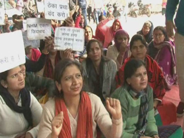 hm workers strike on 14th day in gurgaam