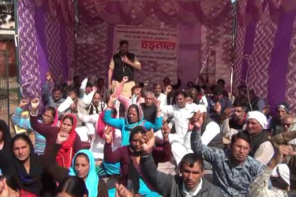 haryana, haryananews, topnews, nhmworkers, hungerstrike