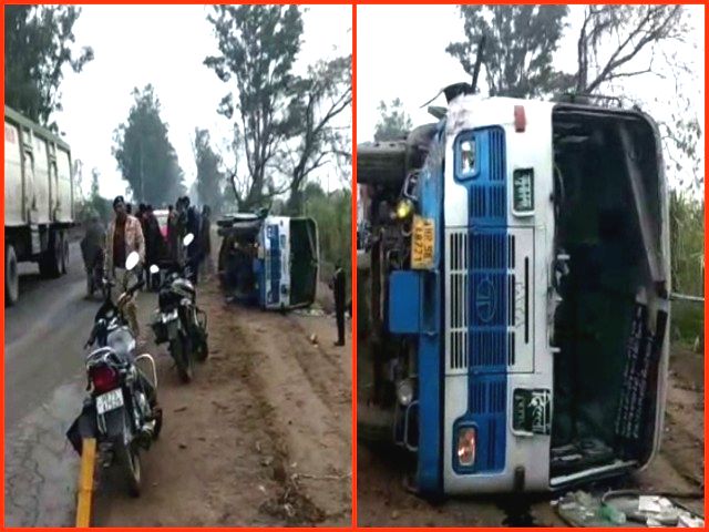 karnal accident car bus collides