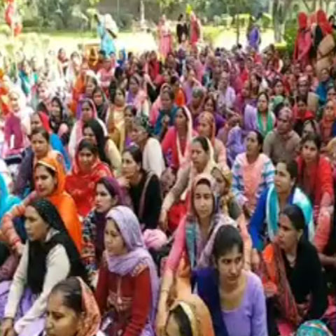 Anganwadi Workers protest