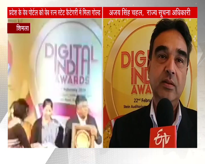 Himachal Pradesh website won 2nd prize in digital India awards