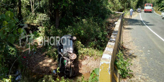 Car fell down to trench