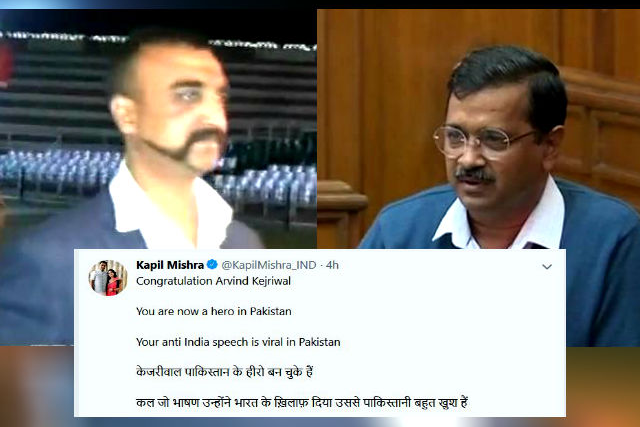 iaf wing commander abhinandan return but kejriwal make hero in pakistan