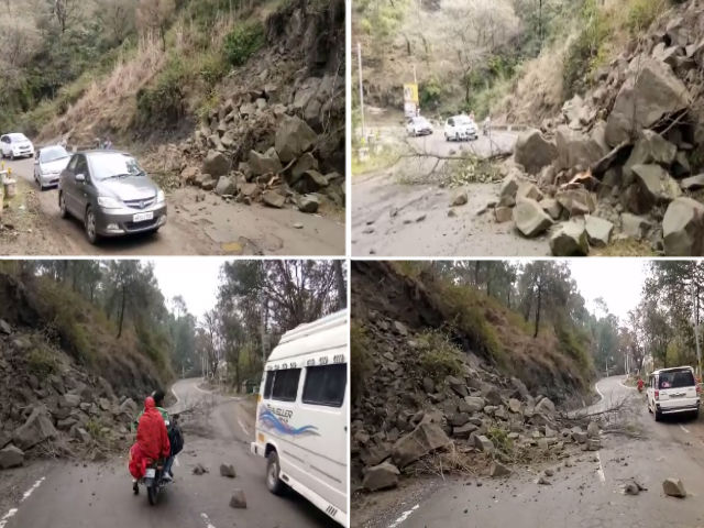 landslide on shahtalai road bilaspur