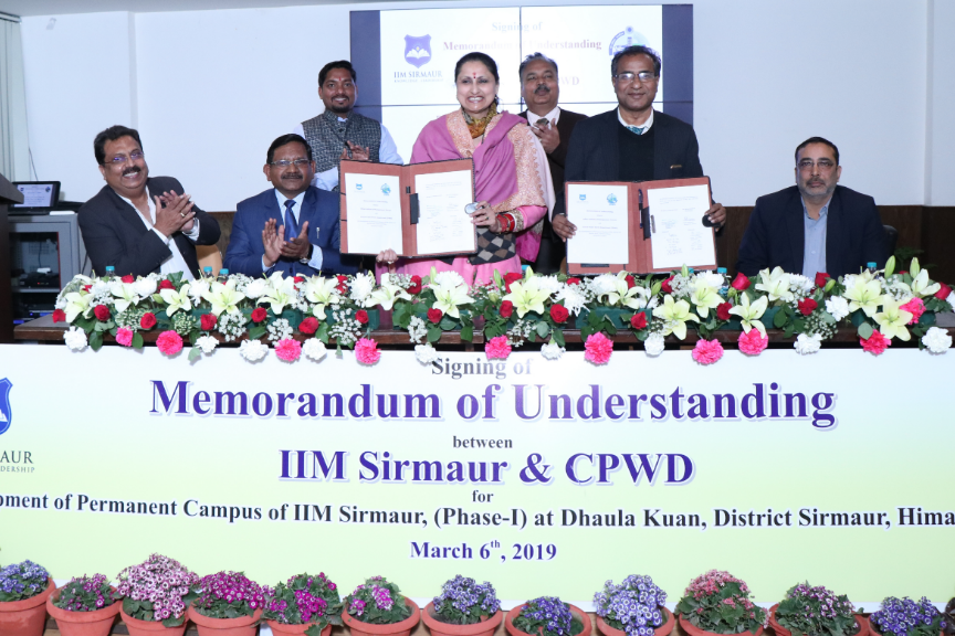 IIM sirmaur sign on memorandum of settlement