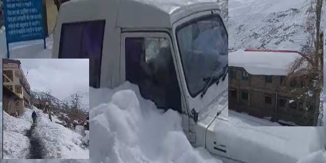 heavy snowfall in lahoul spiti