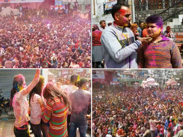 holi celebration in mandi