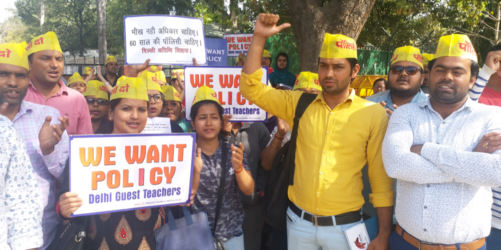 Guest teachers doing politics in Lok Sabha Elections delhi