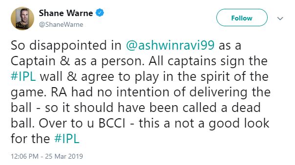 Shane Warne, IPL 2019, Ashwin