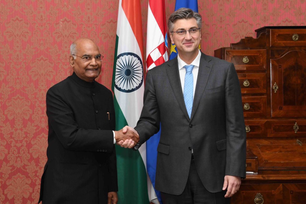 president kovind meet croatia pm AndrejPlenkovic etv bharat