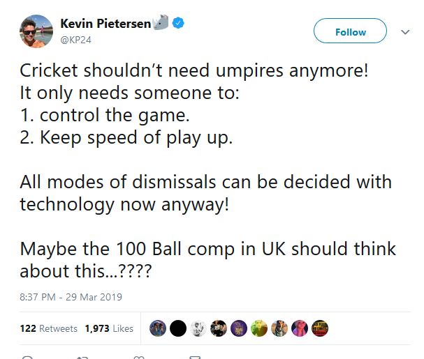 Kevin Pietersen Demands Cricket Without on field umpires