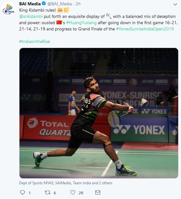 India Open: Kidambi Srikanth reaches to finals as Kashyap lost