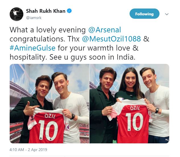 Shah Rukh Khan with Mesut Ozil and his wife.