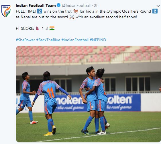 Indian Women Football Team Gains Second Victory in Olympic Qualifier-2