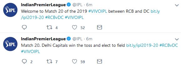 IPL: Toss of Match Between RCB and Delhi Capitals