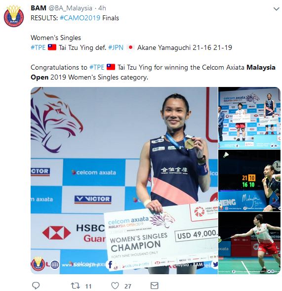 Lin Dan And Tai Tju Ying Clinches Malaysia Open Title