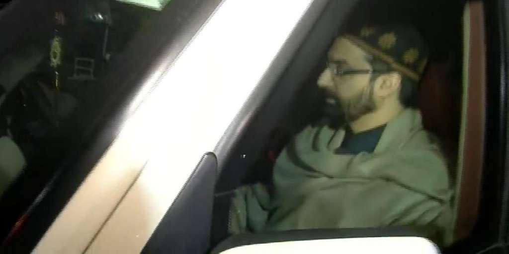 Mirwaiz Umar Farooq leaves from his residence in Srinagar