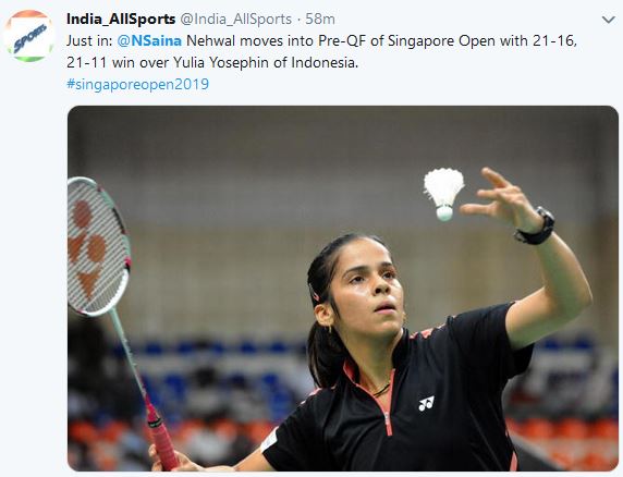 Singapore Open: Saina And Sindhu Sails Into Second Round