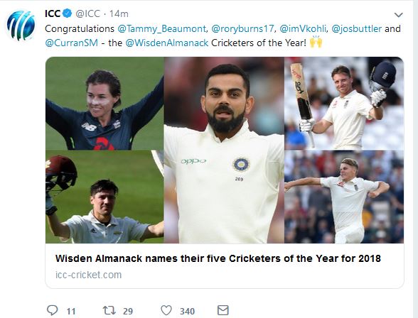 Virat Kohli And Smrati Mandhana Becomes Best Cricketer Of the Year