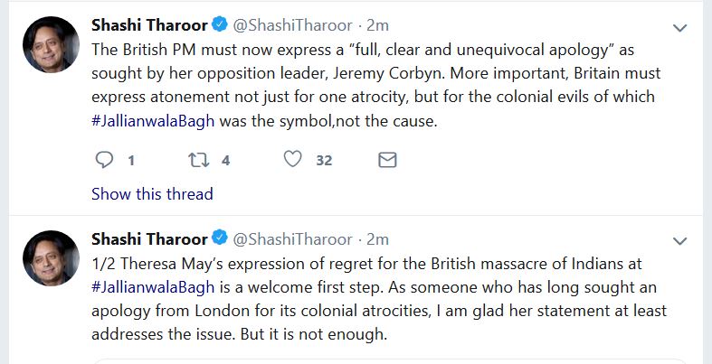 tharoor replies theresa may