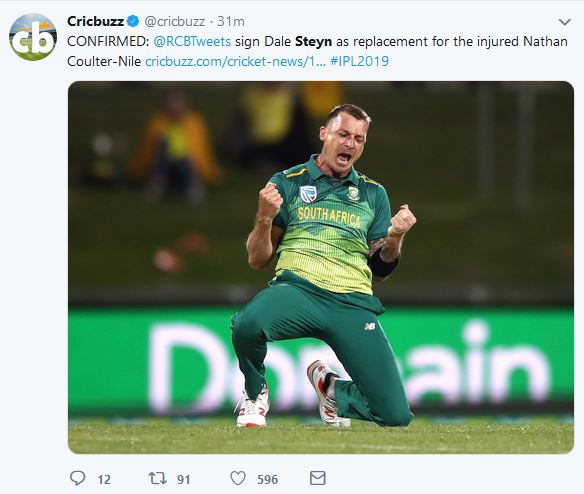 Dale Steyn Returns to IPL for RCB