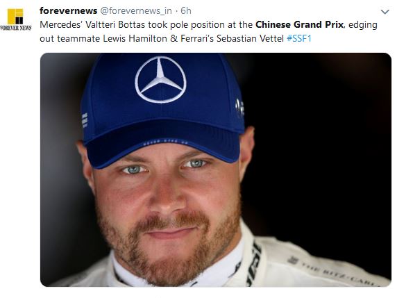 Chinese Grand Prix: Bottas Leaves Behind Lewis Hamilton