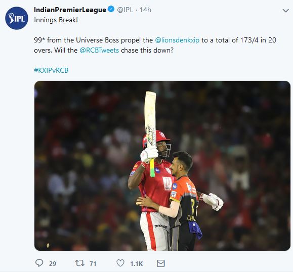 Chris Gayle Creates Another Record in IPL after 99 Notout