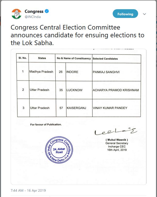 congress list