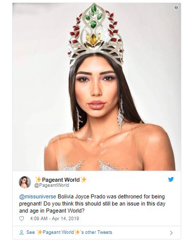 miss bolivia lost her crown