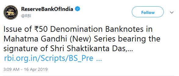 RBI,RBI Governor,Shaktikanta Das,Rs 50 banknotes,banknotes signed by Governor Das,Mahatma Gandhi,Indian denominations,business news