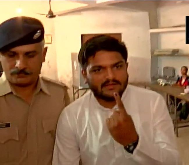 Hardik Patel casts his vote