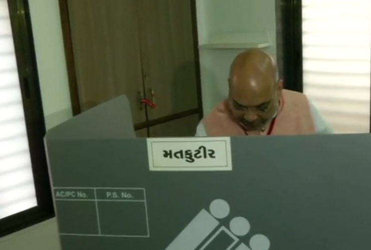 BJP President Amit Shah cast his vote