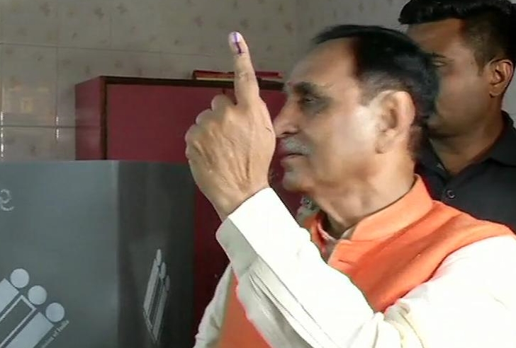 CM Vijay Rupani his vote