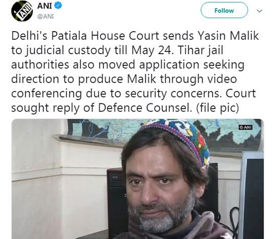 ani twitter yasin malik etvbharat