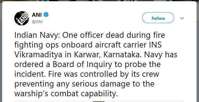 fire in ins vikramaditya