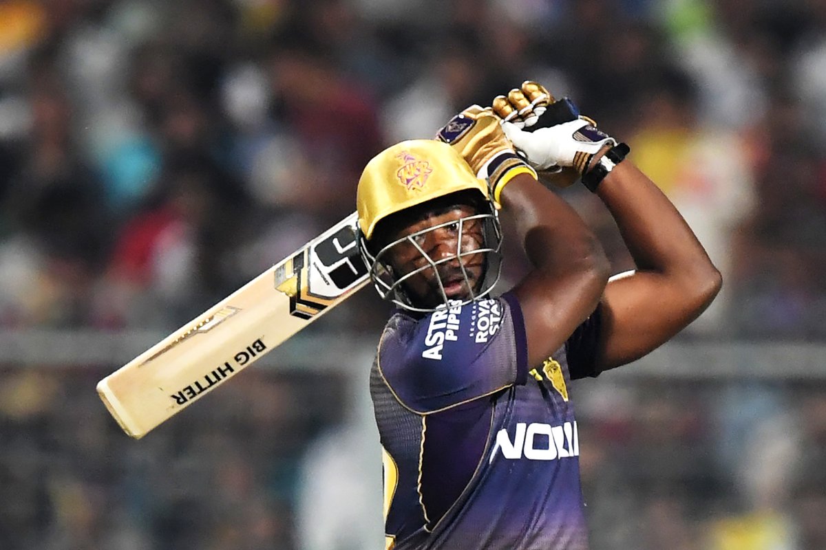 Andre Russell scores 48 off 17 balls.