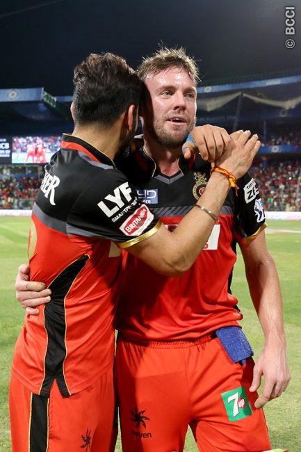 ABD , hug , win, Kohli