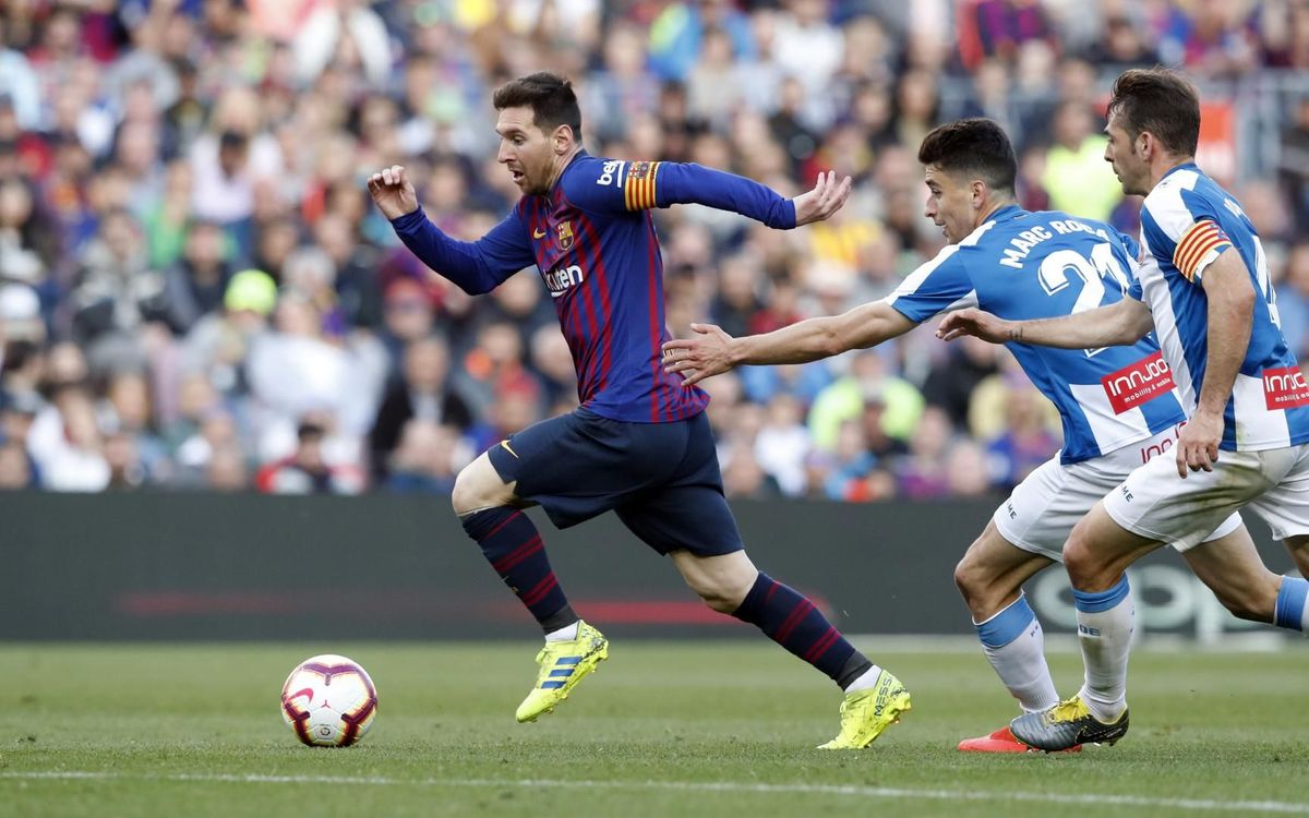 Lionel Messi, FC Barcelona, Atletico Madrid, Espanyol, Catalan derby