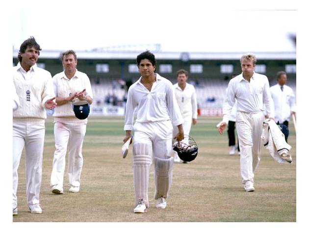 Maiden ton! Tendulkar notched 100 against England in 1990.