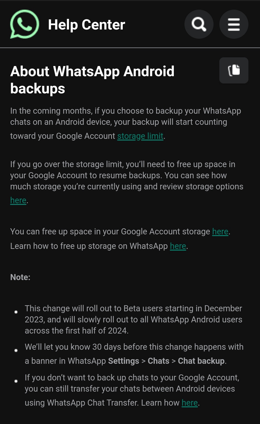 WhatsApp Chat Backup