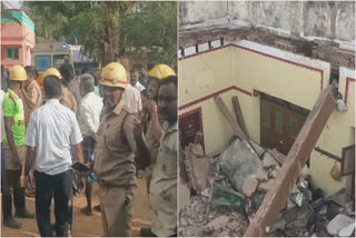 Four women including two girls died in the house roof collapsed near Ariyamangalam in Trichy