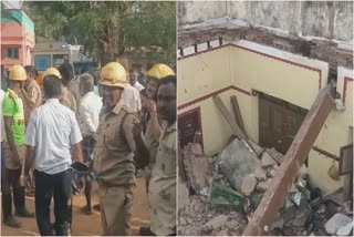 the roof of the house collapsed