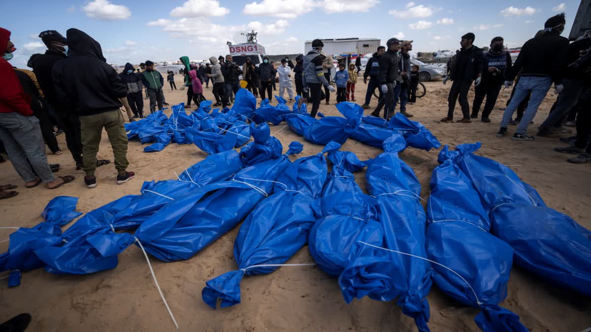 More than 30 dead bodies recovered from a school in Gaza (AP PHOTO)