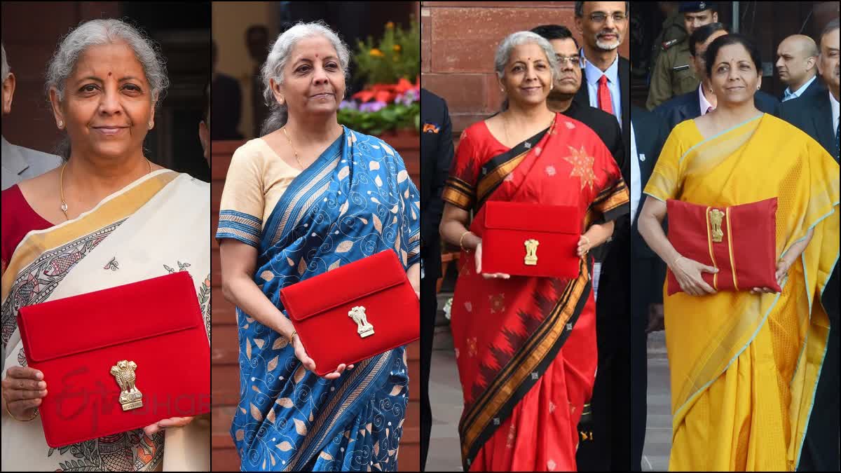 FINANCE MINISTER NIRMALA SITHARAMAN  NIRMALA SITHARAMAN BUDGET DAY SAREE