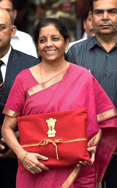 FINANCE MINISTER NIRMALA SITHARAMAN  Nirmala Sitharaman Budget Day Saree