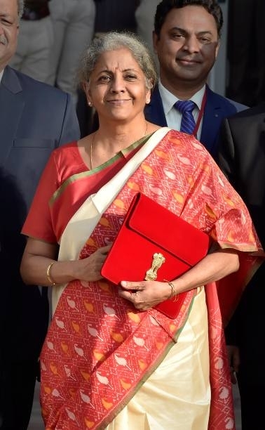 FINANCE MINISTER NIRMALA SITHARAMAN  Nirmala Sitharaman Budget Day Saree