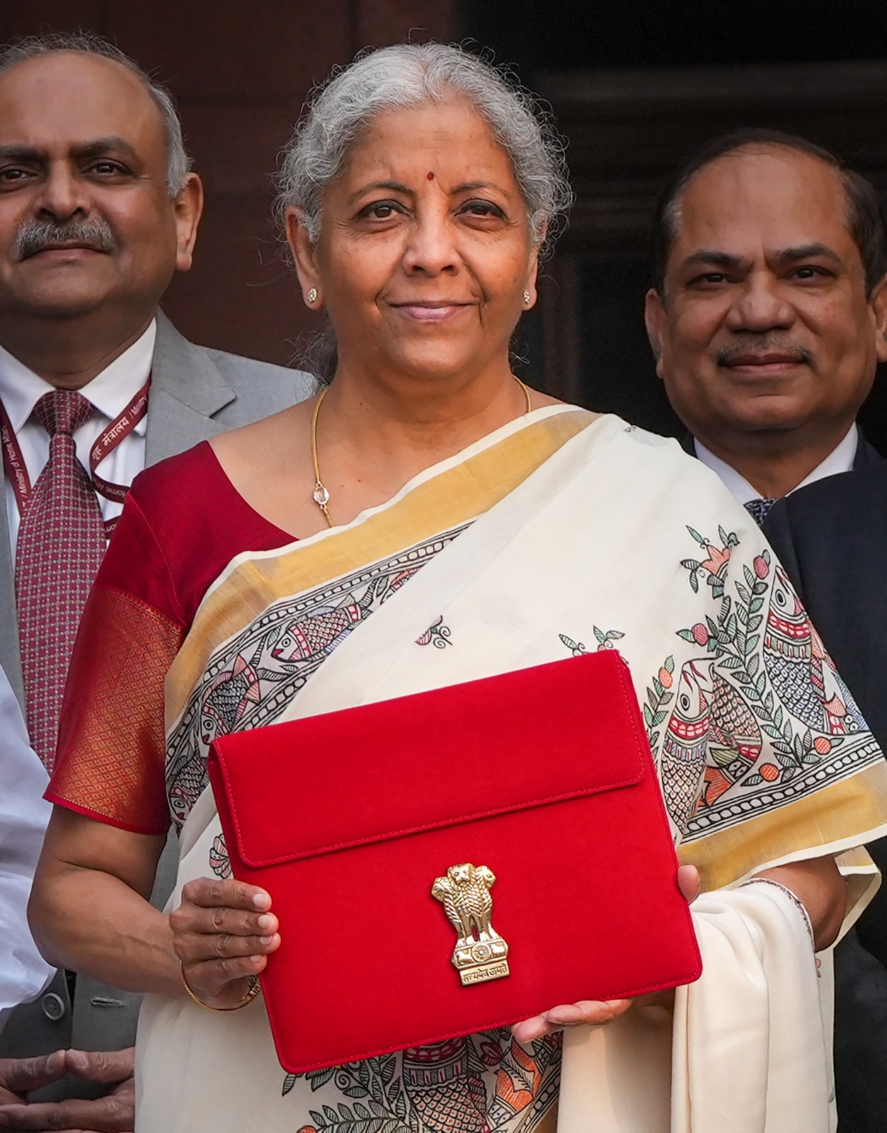 FINANCE MINISTER NIRMALA SITHARAMAN  Nirmala Sitharaman Budget Day Saree