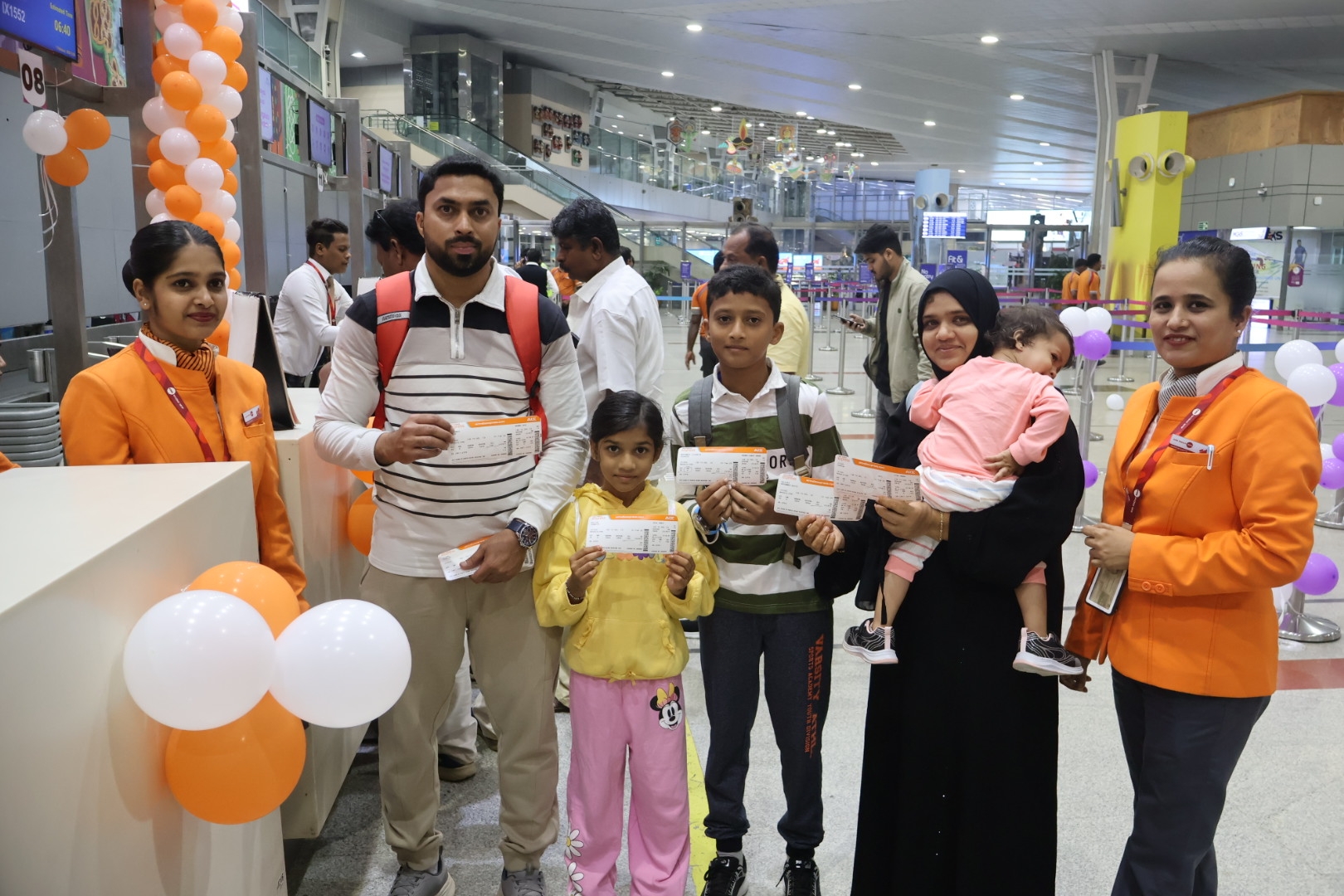 Passengers who travelled on the first flight from Mangaluru to Delhi