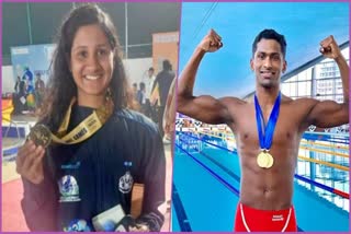 SAJAN PRAKASH WON GOLD  HARSHITA JAYARAM WON GOLD